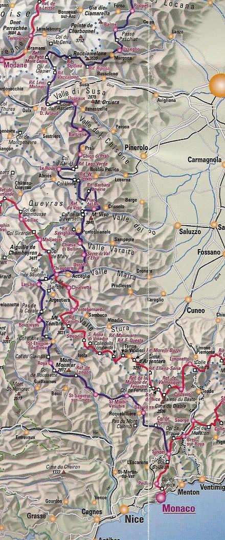 carte via alpina ouest